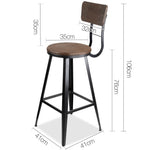 Artiss Industrial Swivel Bar Stool - Black