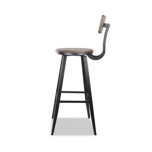 Artiss Industrial Swivel Bar Stool - Black