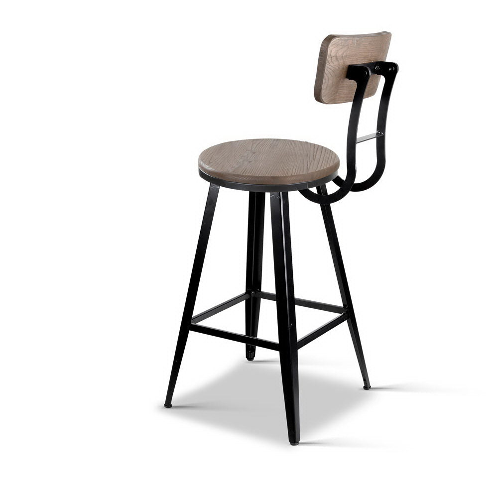 Artiss Industrial Swivel Bar Stool - Black