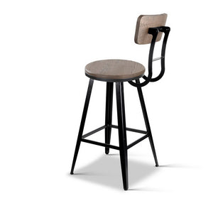 Artiss Industrial Swivel Bar Stool - Black