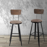 Artiss Industrial Swivel Bar Stool - Black