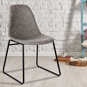 Artiss Set of 2 PU Leather Dining Chairs - Grey