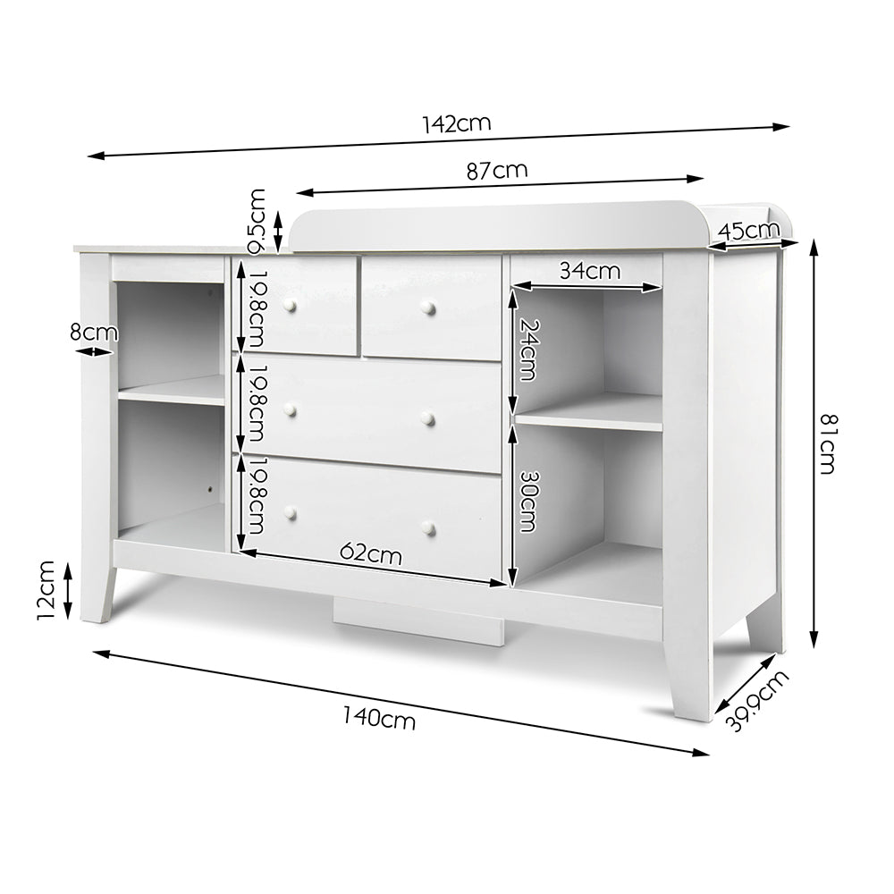 Artiss Change Table with Drawers - White