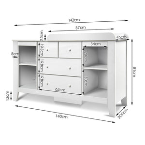 Artiss Change Table with Drawers - White