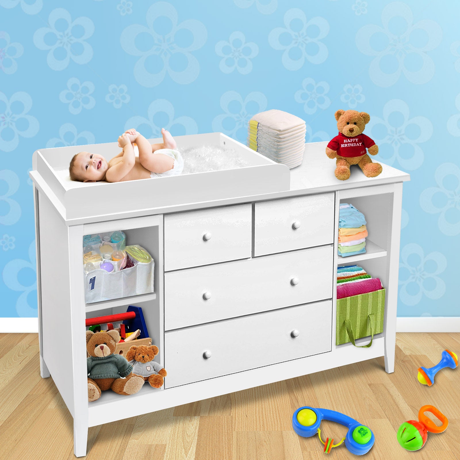 Artiss Change Table with Drawers - White