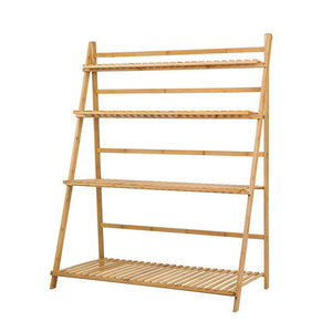 Artiss Bamboo Wooden Ladder Shelf Plant Stand Foldable