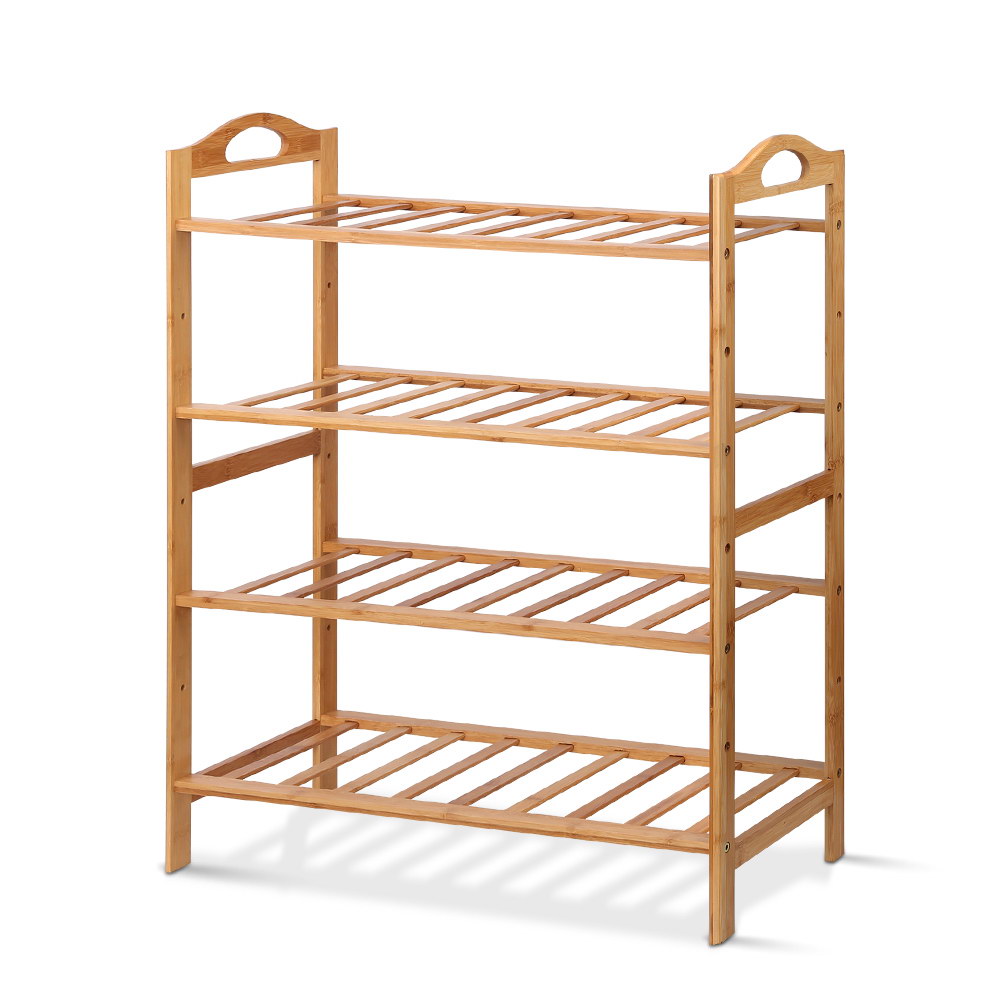 Artiss Bamboo Shoe Rack Organiser Wooden Stand Shelf 4 Tiers Shelves