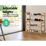 Artiss Bamboo Shoe Rack Organiser Wooden Stand Shelf 4 Tiers Shelves