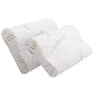 Giselle Bedding Set of 2 Bamboo Pillow with Memory Foam 