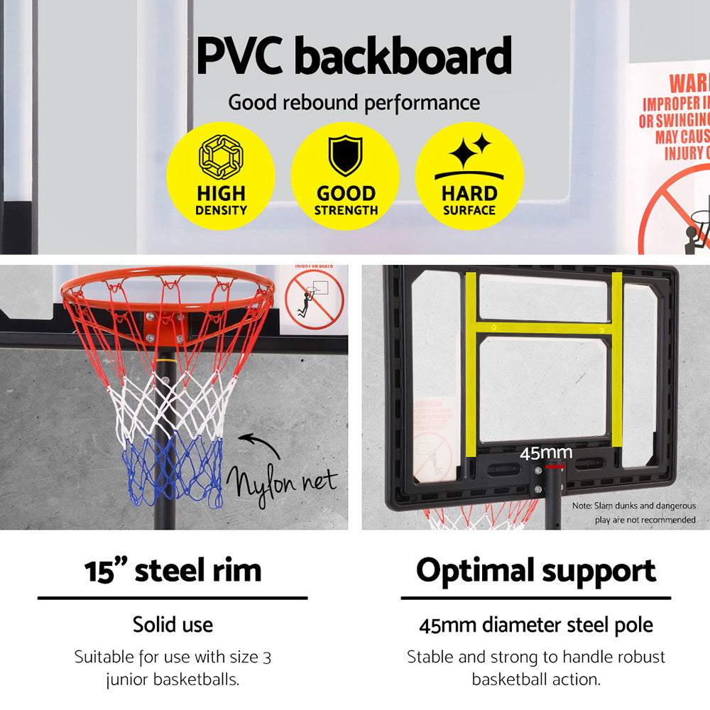 Everfit Adjustable Portable Basketball Stand Hoop System Rim