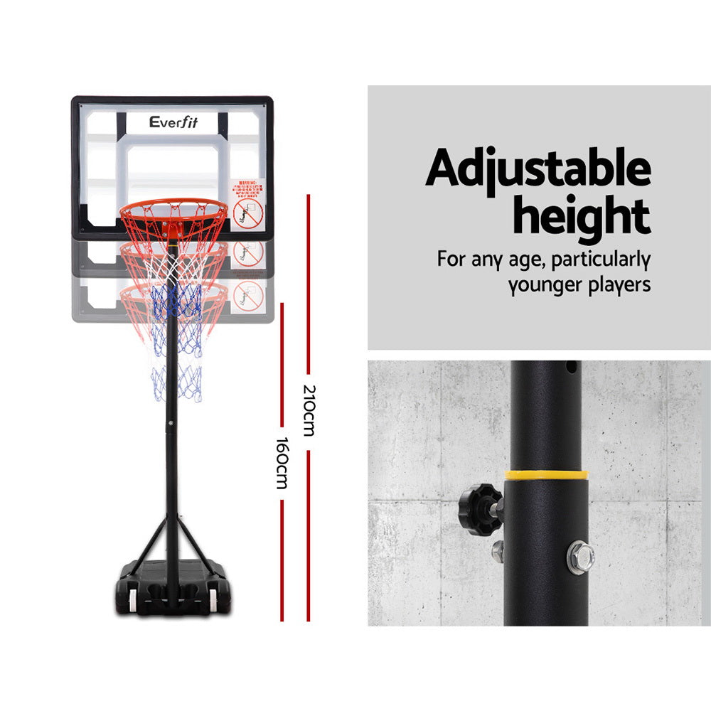 Everfit Adjustable Portable Basketball Stand Hoop System Rim