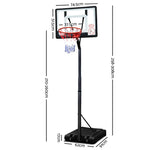 Everfit Adjustable Portable Basketball Stand Hoop System Rim