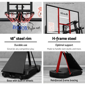 Everfit 3.05M Adjustable Portable Basketball Stand Hoop System Rim