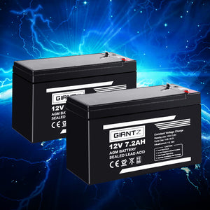 Giantz 2X 12V 7.2Ah SLA Battery AGM Rechargeable Sealed Lead Acid Batteries