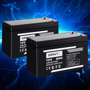 Giantz 2X 12V 9Ah SLA Battery AGM Rechargeable Sealed Lead Acid Batteries