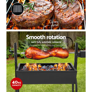 Grillz Electric Rotisserie BBQ Charcoal Smoker Grill Spit Roaster Outdoor Burner