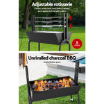 Grillz Electric Rotisserie BBQ Charcoal Smoker Grill Spit Roaster Outdoor Burner