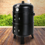 Grillz 3-in-1 Charcoal BBQ Smoker - Black