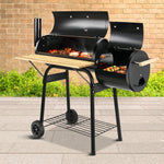 Grillz 2-in-1 Offset BBQ Smoker - Black