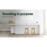 Artiss 2x Kitchen Bar Stools Wooden Bar Stool Swivel Barstools Counter Chairs 74cm Leather  Cream