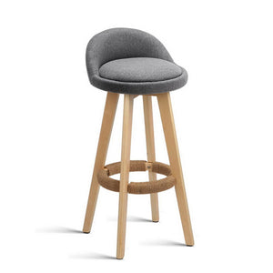 Artiss Set of 2 Fabric Bar Stools-Grey