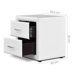 Artiss PVC Leather Bedside Table - White