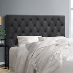 Artiss Double Size Upholstered Fabric Headboard - Charcoal