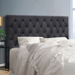 Artiss King Size Upholstered Fabric Headboard - Charcoal