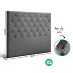 Artiss KING SINGLE Size Bed Head Headboard Bedhead Fabric Frame Base CAPPI Grey