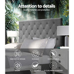 Artiss KING SINGLE Size Bed Head Headboard Bedhead Fabric Frame Base CAPPI Grey