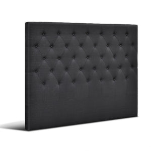 Artiss Queen Size Upholstered Fabric Headboard - Charcoal