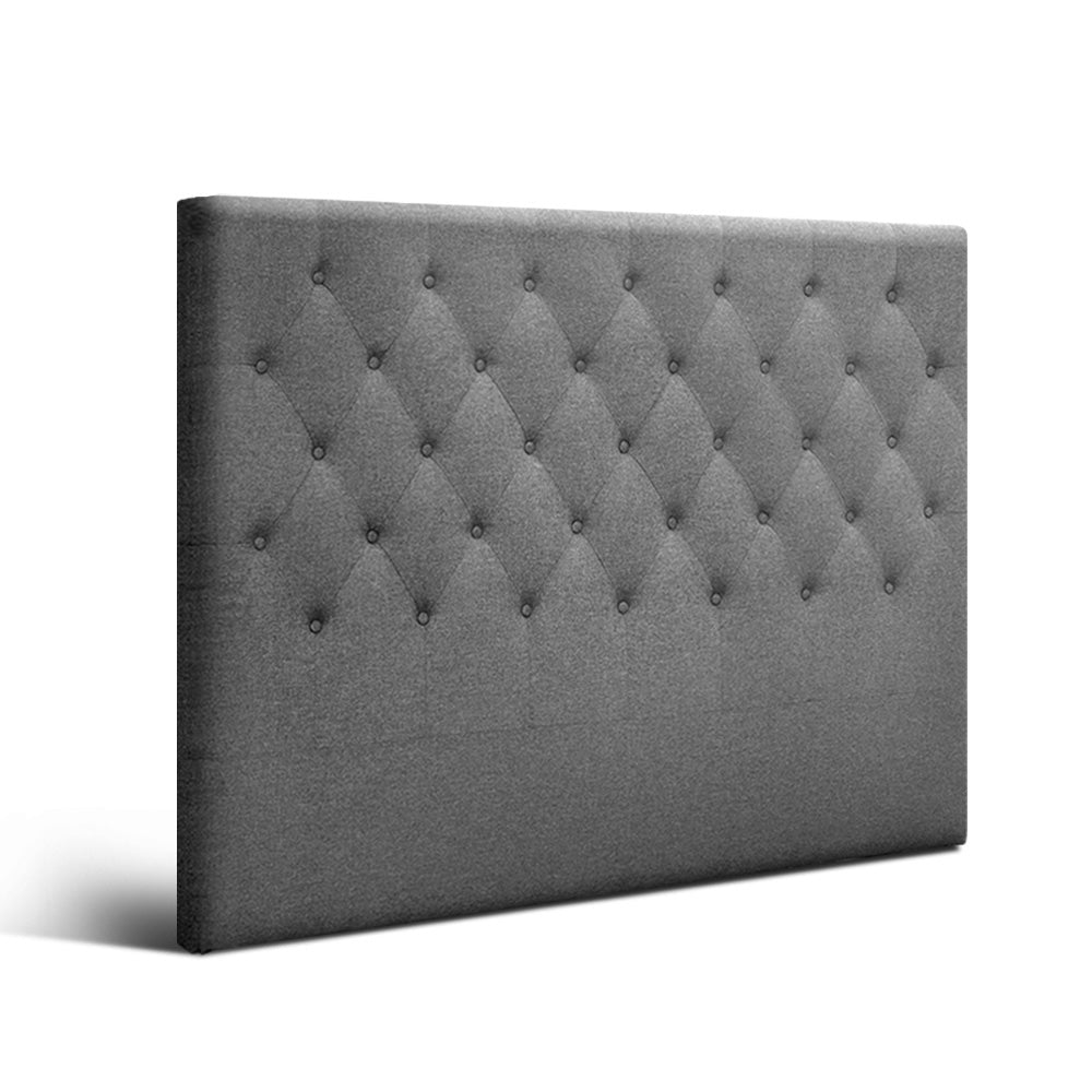 Artiss Queen Size Upholstered Fabric Head Board - Grey