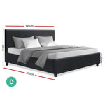 Artiss Double Full Size Bed Frame Base Mattress Platform Charcoal Fabric Wooden NEO