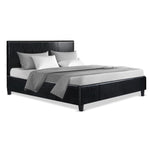 Artiss Double Size PU Leather Bed Frame Headboard - Black