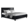 Artiss Double Size PU Leather Bed Frame Headboard - Black