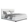 Artiss Queen Size Bed Frame Base Mattress Platform White Leather Wooden NEO
