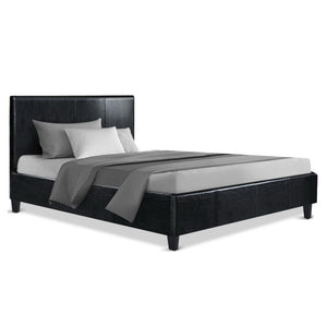 Artiss Single Size PU Leather Bed Frame Headboard - Black