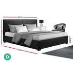 Artiss Double Size PU Leather and Wood Bed Frame Headborad - Black