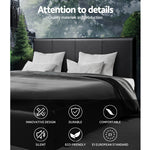 Artiss Double Size PU Leather and Wood Bed Frame Headborad - Black