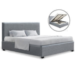 Artiss Double Size Fabric and Wood Bed Frame Headborad - Grey