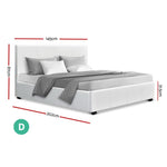 Artiss Double Size PU Leather and Wood Bed Frame Headborad -White