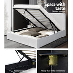Artiss Double Size PU Leather and Wood Bed Frame Headborad -White