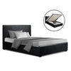 Artiss NINO King Single Size Gas Lift Bed Frame Base With Storage Mattress Black Leather