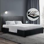 Artiss Queen Size PU Leather and Wood Bed Frame Headborad - Black