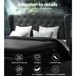 Artiss Queen Size Bed Frame Base Mattress Platform Fabric Wooden Charcoal PIER