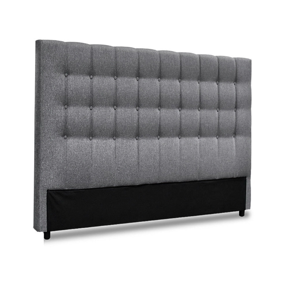 Artiss King Size Upholstered Fabric Headboard - Grey