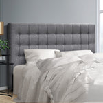 Artiss King Size Upholstered Fabric Headboard - Grey