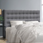 Artiss Queen Size Upholstered Fabric Headboard - Grey