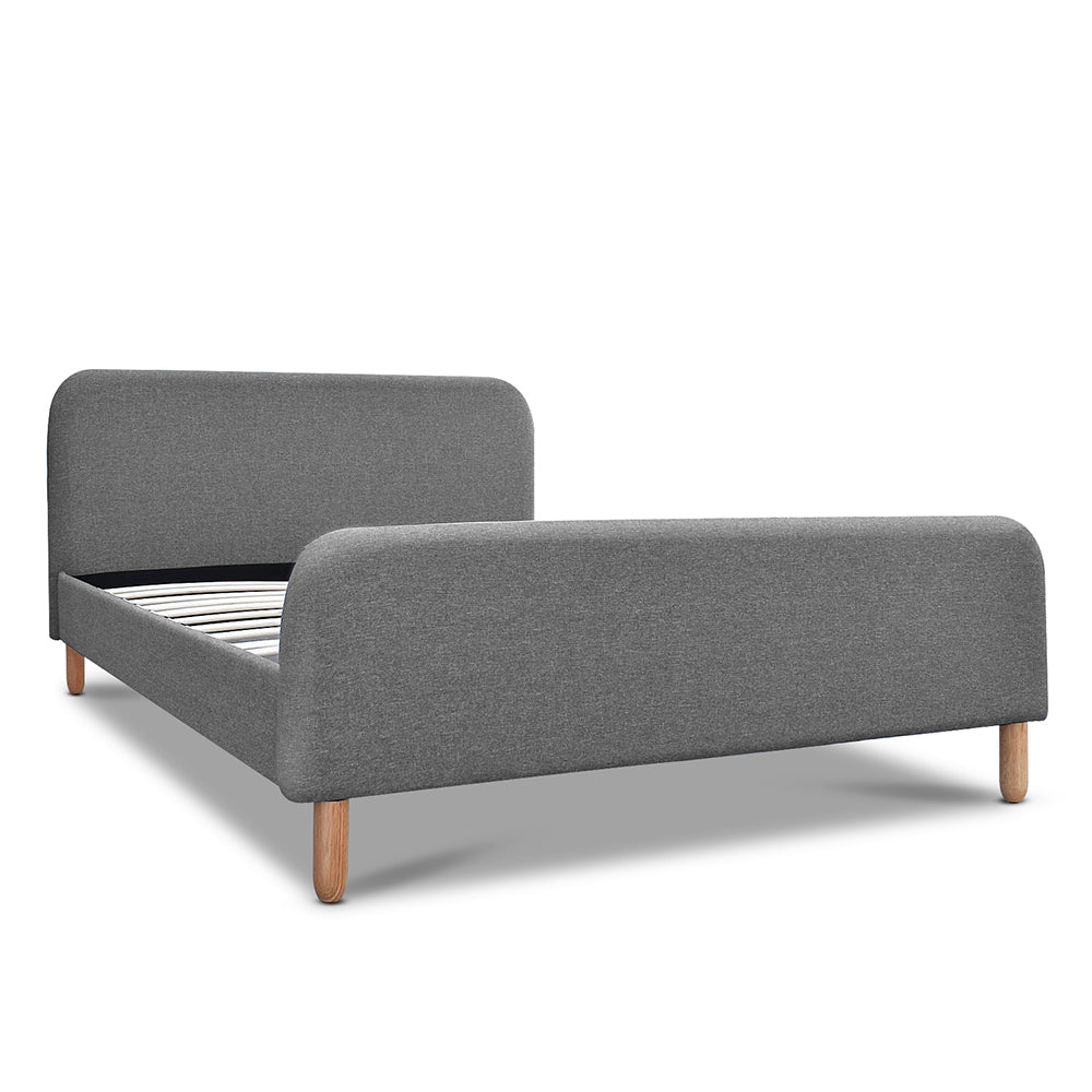 Artiss Queen Size Fabric and Wood Bed Frame Headboard - Grey