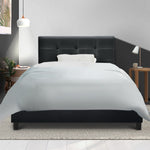 Artiss SOHO Single Size Bed Frame Tufted Headboard Fabric Charcoal